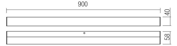 Redo Nástěnné LED svítidlo TASK, 18W, š. 90 cm, CCT 3000-4000K, IP44 Barva: Černá