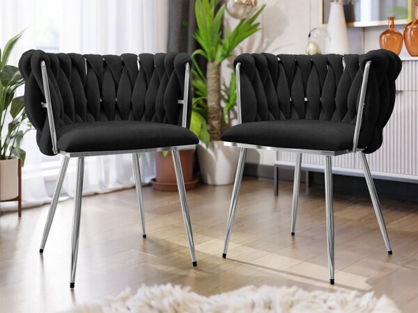 Set dvou čalouněných židlí Archie DC-1142/CM, Barva: 77-černá 5903211394058
