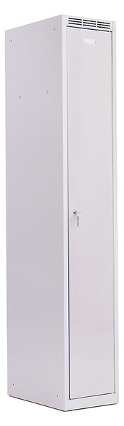 Kovová šatní skříň Trestles SS1M 1800x312x500 mm, 1 oddíl, šedé dveře Typ zámku: cylindrický, Podnož: nožky