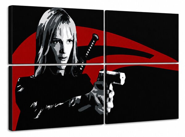 Ručně malovaný obraz POP Art Kill Bill 4 díly kb - 120x60 cm