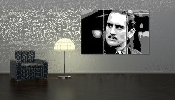 Ručně malovaný obraz POP Art Kmotr Robert De Niro, 3dílný bůh - 60x40 cm