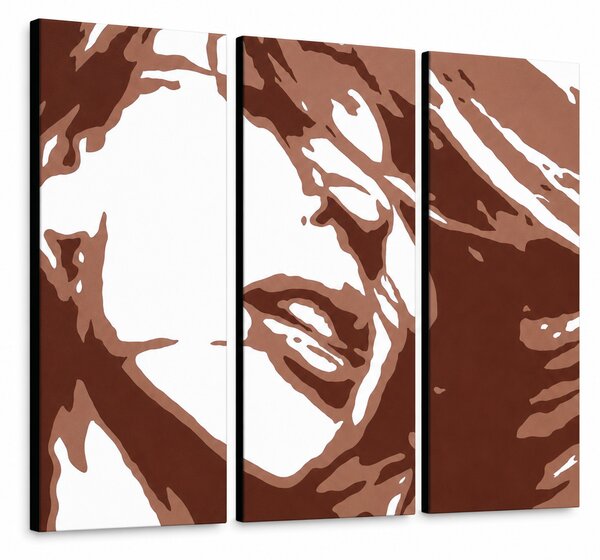Ručně malovaný obraz POP Art Kylie Minogue, 3 díly - 60x40 cm