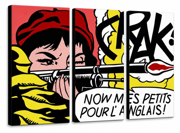 Ručně malovaný obraz POP Art LICHTENSTEIN 3 díly li8 - 60x40 cm