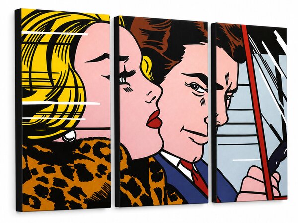 Ručně malovaný obraz POP Art LICHTENSTEIN 3 díly li4 - 60x40 cm