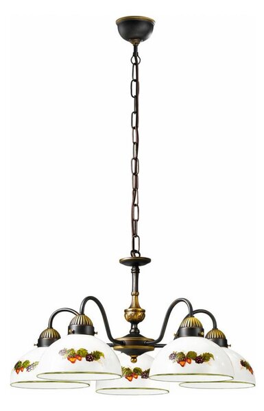 Kolarz 731.85.121 - Lustr na řetězu NONNA 5xE27/75W/230V víno/jahody