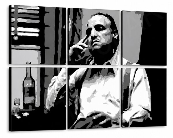 Ručně malovaný obraz POP Art MARLON BRANDO 6dílný mb9 - 90x60 cm
