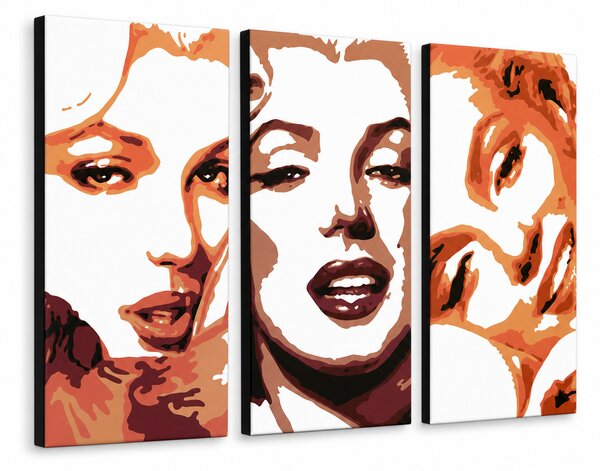 Ručně malovaný obraz POP Art Marilyn Monroe 3 dílný mon2 - 60x40 cm
