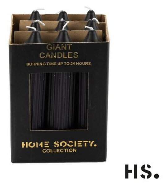 Home Society Svíčka pruhovaná černá