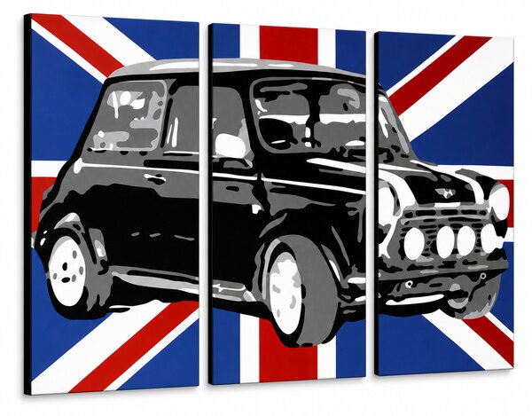 Ručně malovaný obraz POP Art MINI COOPER 3dílný mini2 - 60x40 cm