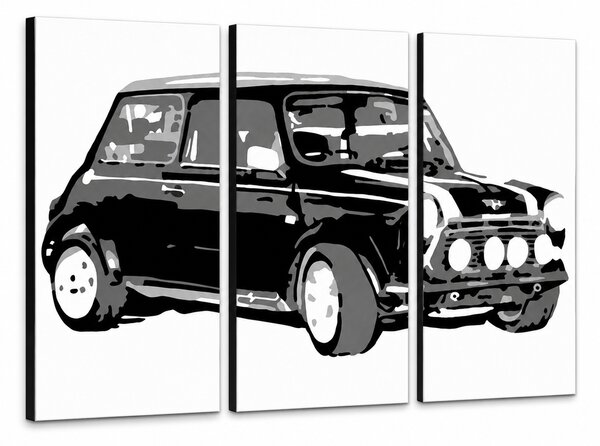 Ručně malovaný obraz POP Art MINI COOPER 3dílný mini - 60x40 cm