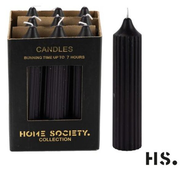 Home Society Svíčka pruhovaná černá