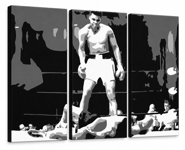 Ručně malovaný obraz POP Art Muhamad Ali 3 díly ali2 - 60x40 cm