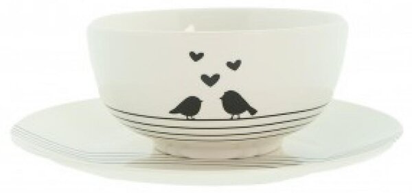 Clayre & Eef Porcelánová miska Love Birds