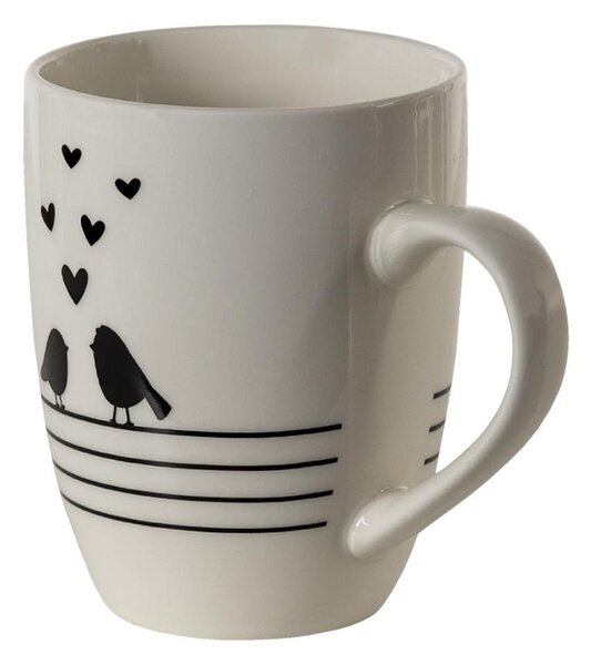 Clayre & Eef Porcelánový hrnek s ptáčky Love Birds