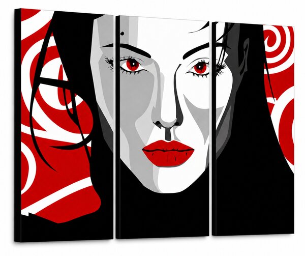 Ručně malovaný obraz POP Art Nice WOMAN 3 dílná nwoman - 60x40 cm