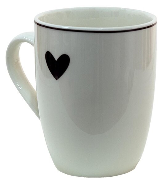 Clayre & Eef Porcelánový hrnek se srdíčkem Love Birds