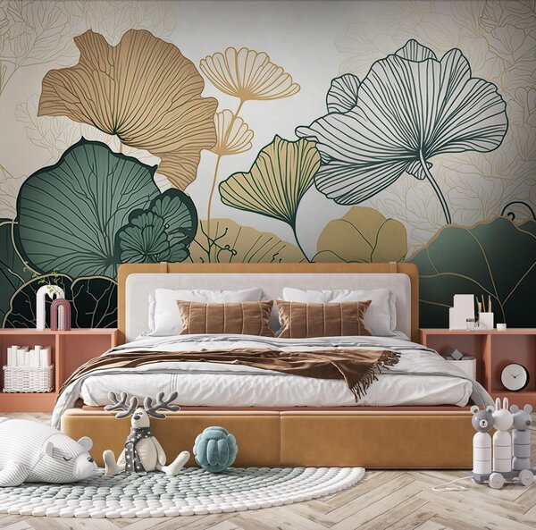 Fototapeta Botanická elegance v jemných barvách, Fototapety s listy, Populární fototapety, u75442 - Tapeko.co.cz