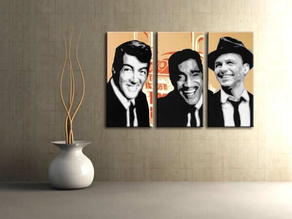 Ručně malovaný obraz POP Art Rat Pack 3 kusů rp2 - 60x40 cm