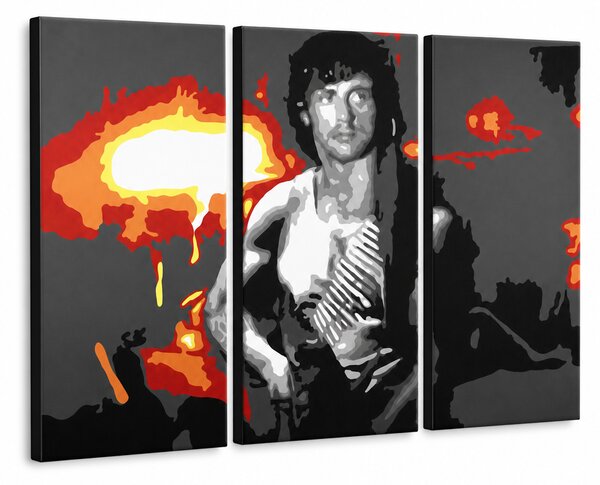 Ručně malovaný obraz POP Art Rambo 3dílný beran - 60x40 cm