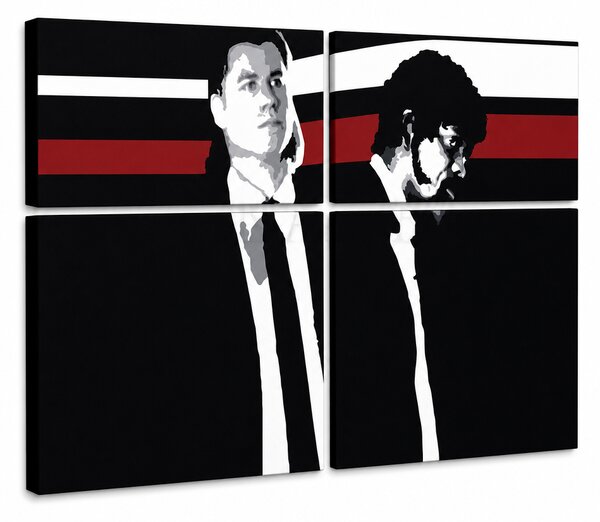 Ručně malovaný obraz POP Art Pulp Fiction 4 kusy pulpu - 120x60 cm