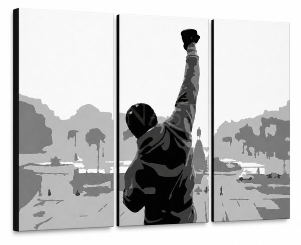 Ručně malovaný obraz POP Art ROCKY 3 dílný rocky2 - 60x40 cm