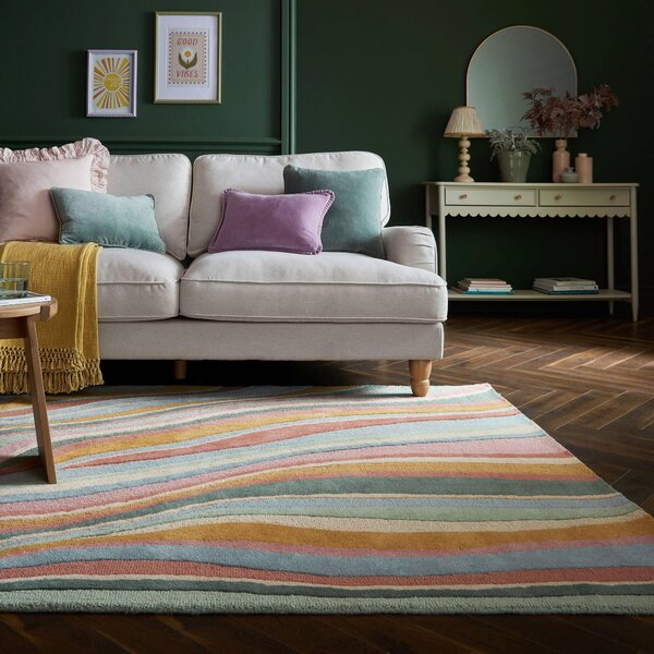 VLNĚNÝ KOBEREC, 160/230 cm zelená, růžová Flair Rugs - Online Only koberce & rohožky, Online Only