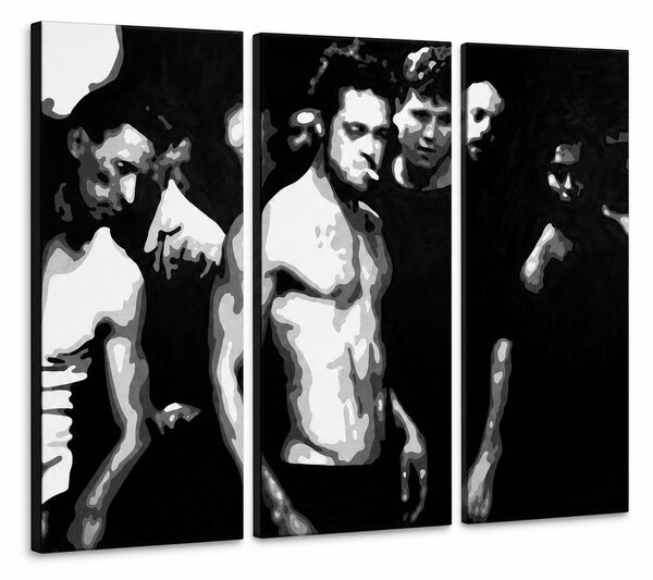 Ručně malovaný obraz POP Art s motivem 3 kusů Fight Clubu. - 60x40 cm