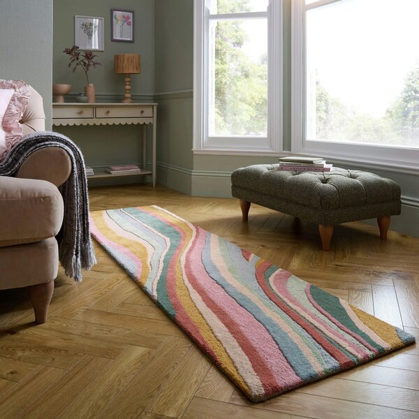 BĚHOUN, 60/230 cm, zelená, růžová Flair Rugs - Online Only koberce & rohožky, Online Only