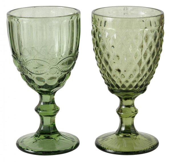 Boltze Home Collections Sklenice na víno zelená Aurora