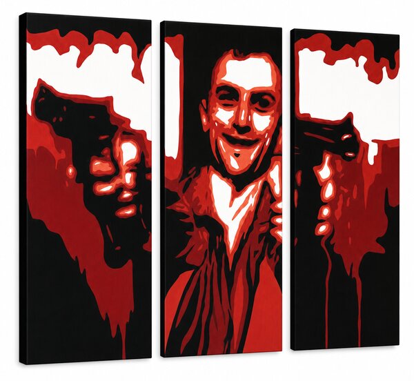 Ručně malovaný obraz POP Art Taxikář 3 díly taxi2 - 60x40 cm
