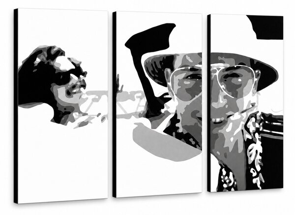 Ručně malovaný obraz POP Art Strach a hnus v Las Vegas, 3 díly, lv - 60x40 cm
