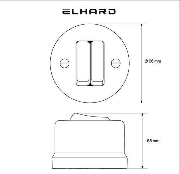 Elhard Nástěnný keramický vypínač s kolébkou č.5, bílý KN1005W
