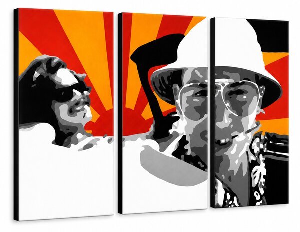 Ručně malovaný obraz POP Art Strach a hnus v Las Vegas, 3 díly, 2. úroveň - 60x40 cm