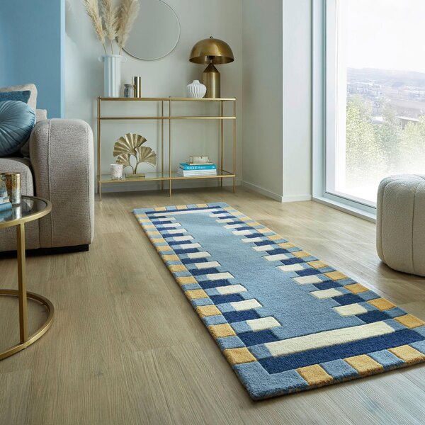BĚHOUN, 60/230 cm, modrá, žlutá Flair Rugs - Online Only koberce & rohožky, Online Only