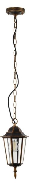 Venkovní lustr na řetězu ARRAIA 1xE27/15W/230V IP44 bronz patina