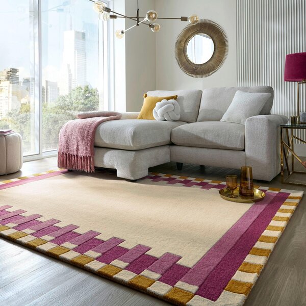 VLNĚNÝ KOBEREC, 120/170 cm žlutá, růžová Flair Rugs - Online Only koberce & rohožky, Online Only