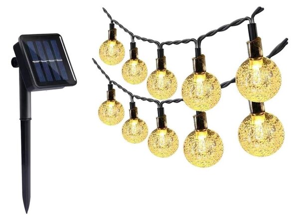 LED Solární řetěz 30xLED/0,12W/1,2V 1xAA 3000K IP44 400 mAh