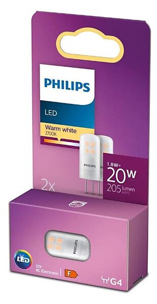 SADA 2x LED Žárovka Philips G4/1,8W/12V 2700K