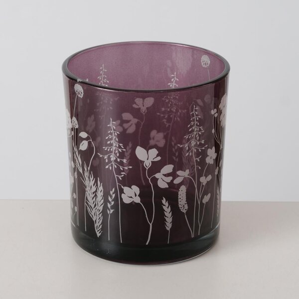 Boltze Home Collections Skleněný svícen Mathilda malý fialový