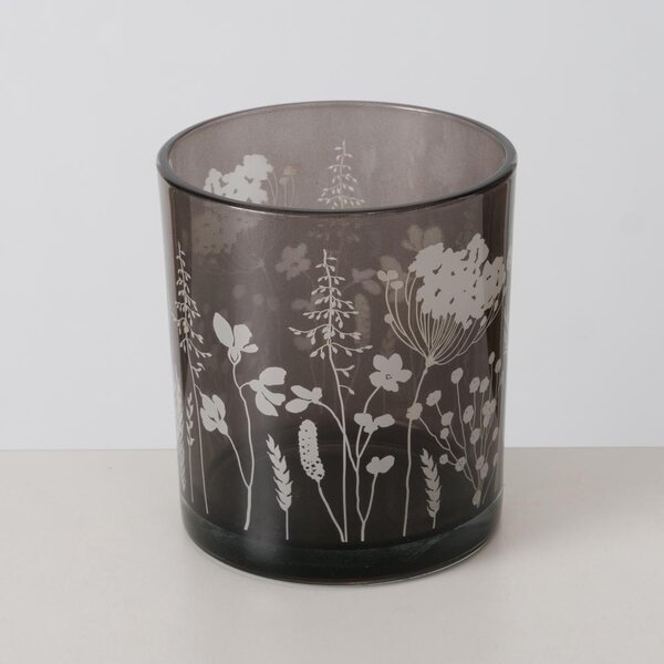 Boltze Home Collections Skleněný svícen Mathilda malý šedý