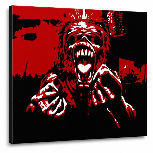 Ručně malovaný POP Art obraz Iron Maiden 1 kus - 80x60 cm
