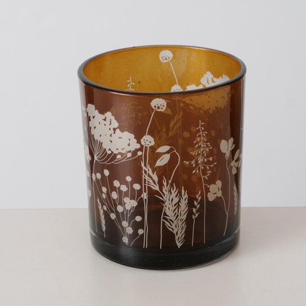 Boltze Home Collections Skleněný svícen Mathilda malý hnědý