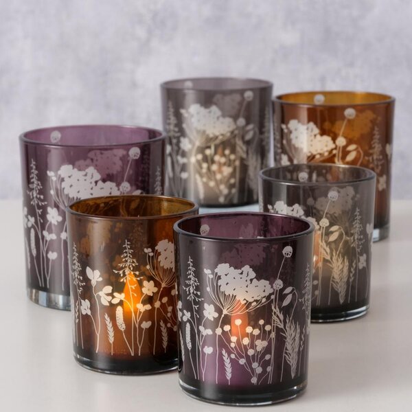 Boltze Home Collections Skleněný svícen Mathilda malý hnědý