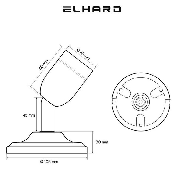 Elhard Nástěnné otočné keramické svítidlo E27, bílé KP2002W