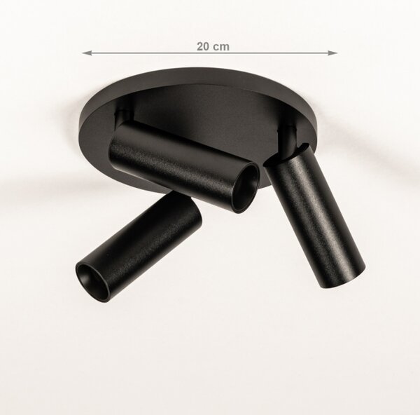 Stropní bodové svítidlo Conno Black 3 Round (LMD)