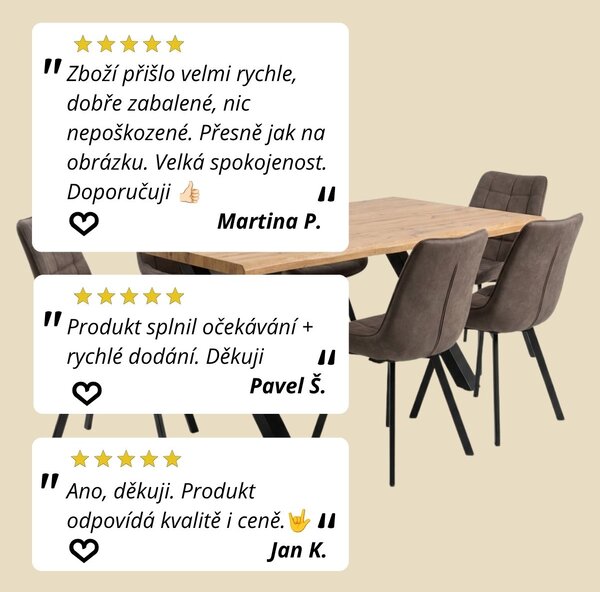 Vikio Jídelní set pro 6 osob 160x90 cm dub-hnědá VJS116-61H