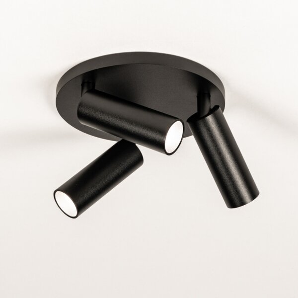 Stropní bodové svítidlo Conno Black 3 Round (LMD)
