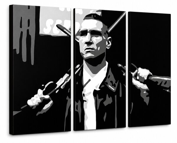 Ručně malovaný POP Art obraz Stock Lock 3 kusy Sto - 60x40 cm