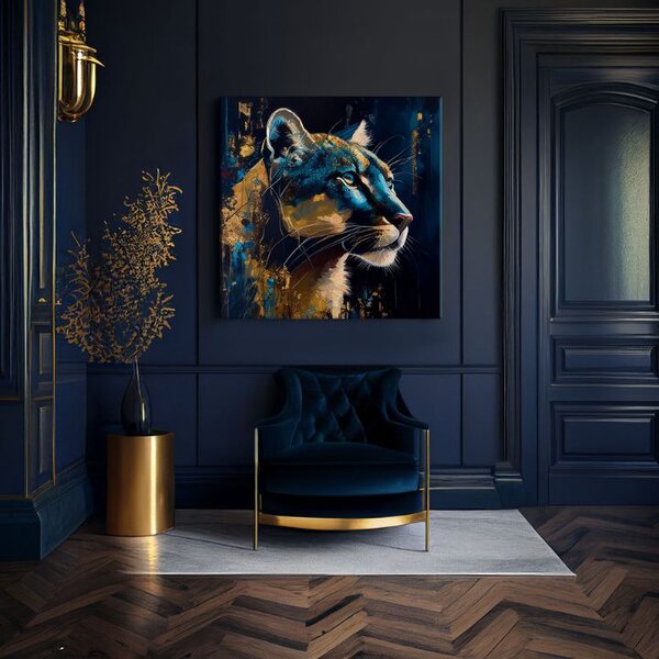 Dekorativní obraz na plátně - PREMIUM ART - Silent Puma's Gaze - 80x80 cm