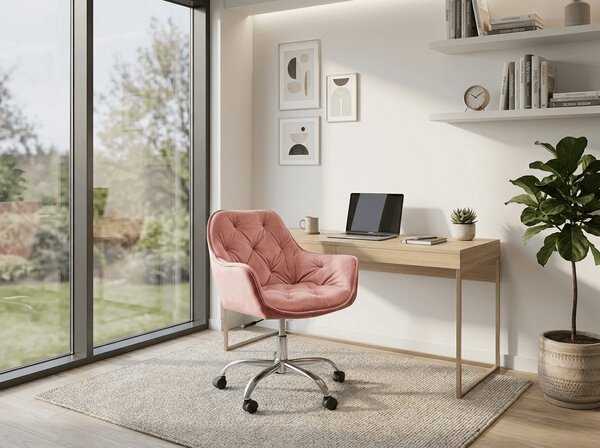 Kancelářské křeslo Q-190 VELVET, starorůžové